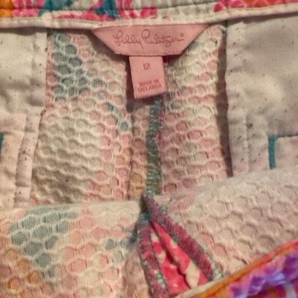 Lilly Pulitzer Feeling Tank Adie Shorts Sz 12 Pink White - Picture 2 of 7
